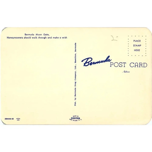 Bermuda Moon Gate Honeymooners Should Walk Through and Make a Wish Postcard - Picture 2 of 2